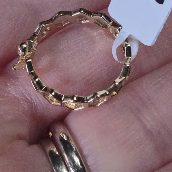 Honeycomb Bee Ring S925 Sterling Silver Sz.7 - Picture 3 of 5